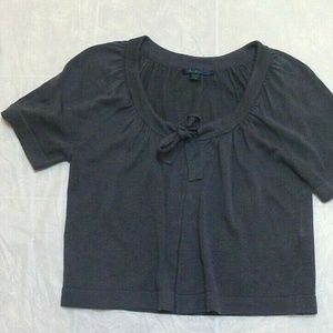 Boden Linen Silk Crop Cardigan Bolero Sweater